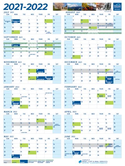 Western Washington University Academic Calendar